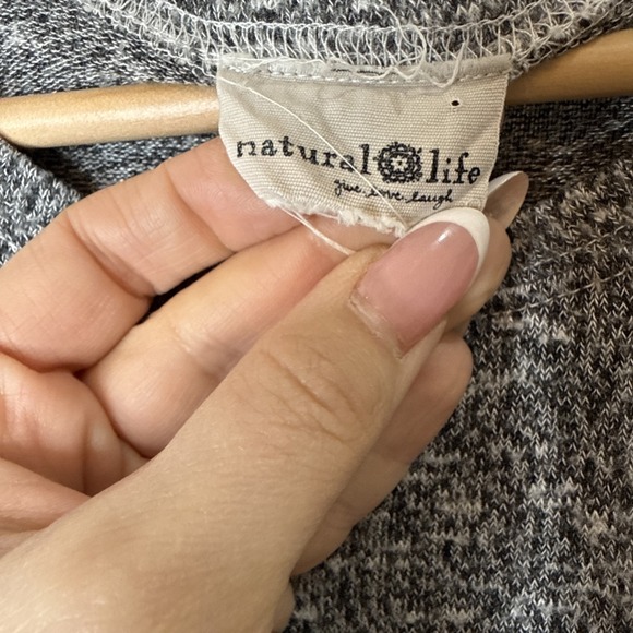 Natural Life Tunic T-Shirt Dress Womens XL Gray Knit Short Sleeve Swing Stretch - Picture 4 of 4